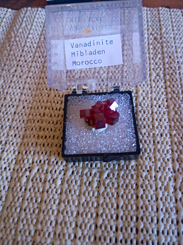 Lustrous cherry red vanadinite - cherry,