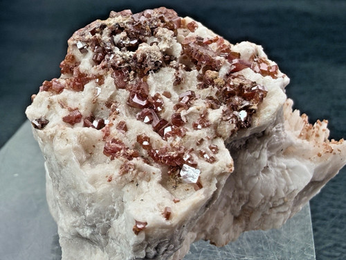 White barite with vanadinite - white,