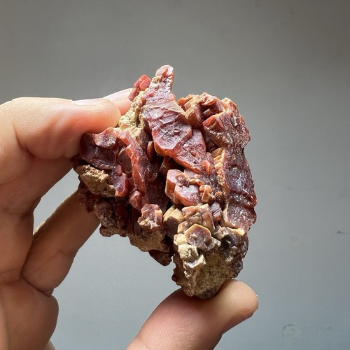Red vanadinite crystal cluster
